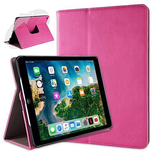 doupi Deluxe Schutzhülle für iPad Air (1. Gen.), Smart Case Sleep/Wake Funktion 360 Grad drehbar Schutz Hülle Ständer Cover Tasche, pink von doupi