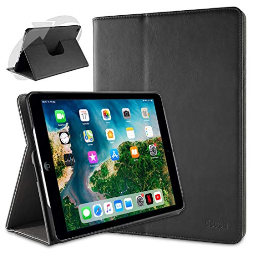 doupi Deluxe Schutzhülle für iPad Air (1. Gen.), Smart Case Sleep/Wake Funktion 360 Grad drehbar Schutz Hülle Ständer Cover Tasche, schwarz von doupi