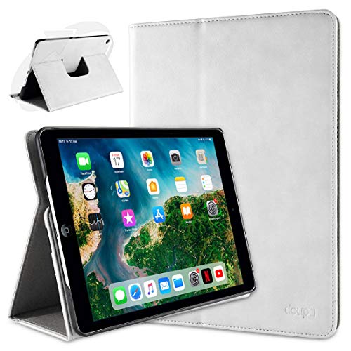 doupi Deluxe Schutzhülle für iPad Air (1. Gen.), Smart Case Sleep/Wake Funktion 360 Grad drehbar Schutz Hülle Ständer Cover Tasche, weiß von doupi