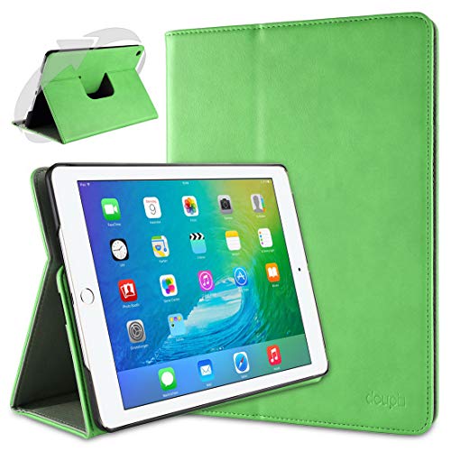doupi Deluxe Schutzhülle für iPad Air 2, Smart Case Sleep/Wake Funktion 360 Grad drehbar Schutz Hülle Ständer Cover Tasche, grün von doupi