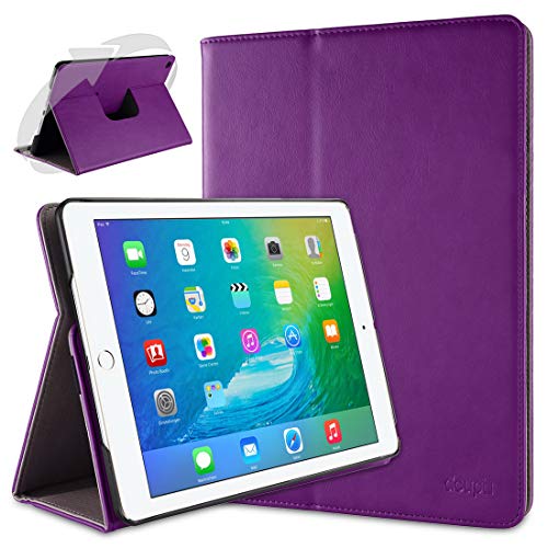 doupi Deluxe Schutzhülle für iPad Air 2, Smart Case Sleep/Wake Funktion 360 Grad drehbar Schutz Hülle Ständer Cover Tasche, lila von doupi