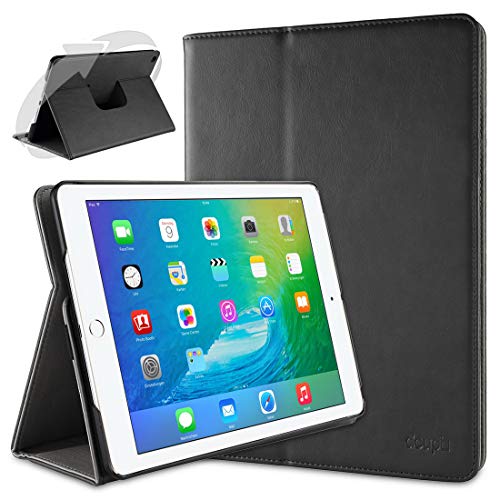 doupi Deluxe Schutzhülle für iPad Air 2, Smart Case Sleep/Wake Funktion 360 Grad drehbar Schutz Hülle Ständer Cover Tasche, schwarz von doupi