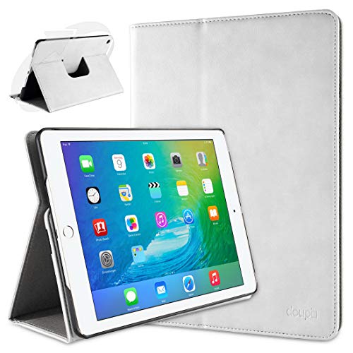 doupi Deluxe Schutzhülle für iPad Air 2, Smart Case Sleep/Wake Funktion 360 Grad drehbar Schutz Hülle Ständer Cover Tasche, weiß von doupi