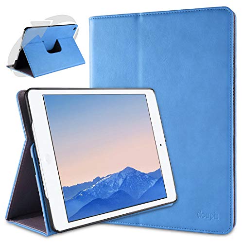 doupi Deluxe Schutzhülle für iPad Mini 1 2 3, Smart Case Sleep/Wake Funktion 360 Grad drehbar Schutz Hülle Ständer Cover Tasche, blau von doupi