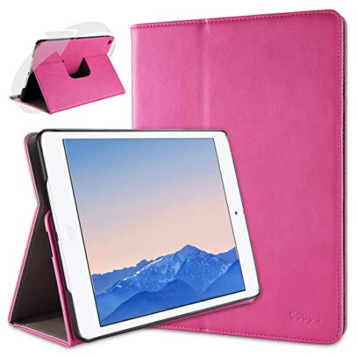 doupi Deluxe Schutzhülle für iPad Mini 1 2 3, Smart Case Sleep/Wake Funktion 360 Grad drehbar Schutz Hülle Ständer Cover Tasche, pink von doupi