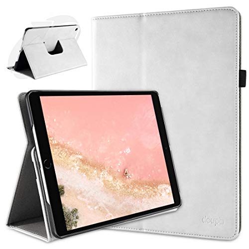 doupi Deluxe Schutzhülle für iPad Pro 10.5 Zoll & iPad Air 3 (2019), Smart Case Sleep/Wake Funktion 360 Grad drehbar Schutz Hülle Ständer Cover Tasche, weiß von doupi