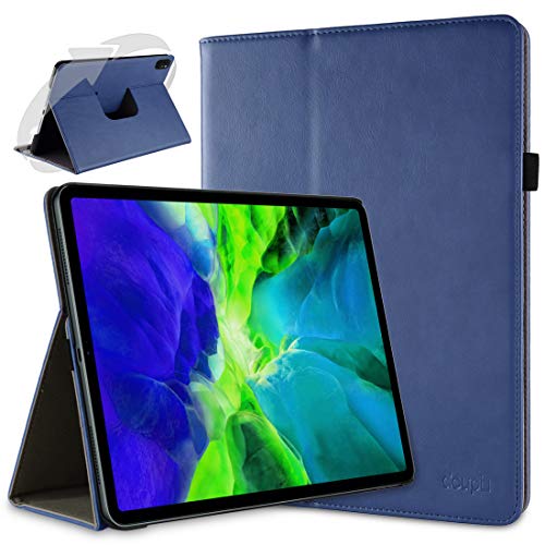 doupi Deluxe Schutzhülle für iPad Pro 11" 2020, 2021, Smart Case Sleep/Wake Funktion 360 Grad drehbar PU Leder Schutz Hülle Ständer Cover Tasche mit Stifthalter, blau von doupi