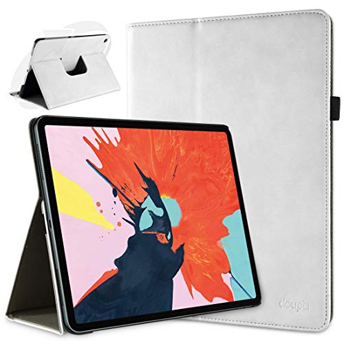 doupi Deluxe Schutzhülle für iPad Pro 11 Zoll (2018), Smart Case Sleep/Wake Funktion 360 Grad drehbar Schutz Hülle Ständer Cover Tasche, weiß von doupi