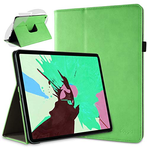 doupi Deluxe Schutzhülle für iPad Pro 12,9 Zoll (2018), Smart Case Sleep/Wake Funktion 360 Grad drehbar Schutz Hülle Ständer Cover Tasche, grün von doupi