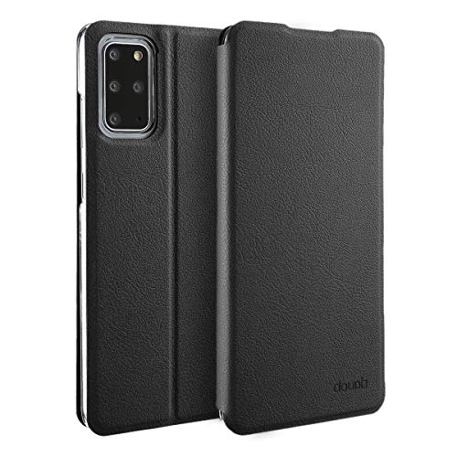 doupi Flip Case für Samsung Galaxy S20+ (S20 Plus), Deluxe Schutz Hülle mit Magnetischem Verschluss Cover Klappbar Book Style Handyhülle Aufstellbar Ständer, schwarz von doupi