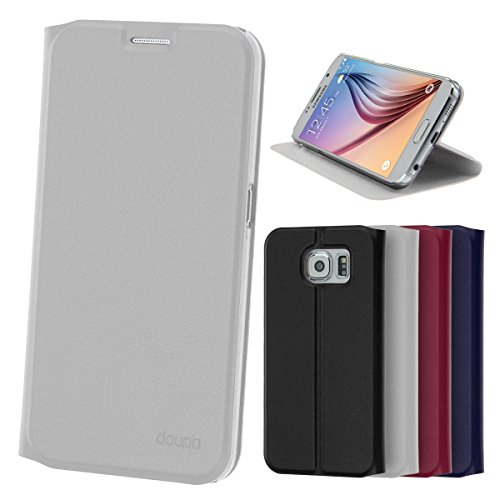 doupi Flip Case für Samsung Galaxy S6, Deluxe Schutz Hülle mit Magnetischem Verschluss Cover Klappbar Book Style Handyhülle Aufstellbar Ständer, weiß doupi Flip Case für Samsung Galaxy S6, Deluxe Schutz Hülle mit Magnetischem Verschluss Cover Klappbar Book Style Handyhülle Aufstellbar Ständer, weiß von doupi