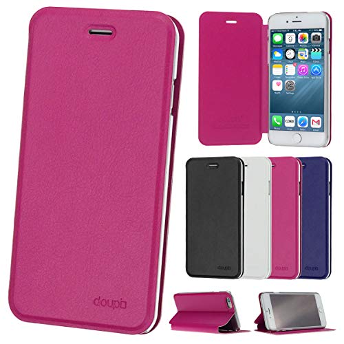 doupi Flip Case für iPhone 6 / 6S (4,7 Zoll), Deluxe Schutz Hülle mit Magnetischem Verschluss Cover Klappbar Book Style Handyhülle Aufstellbar Ständer, rot von doupi
