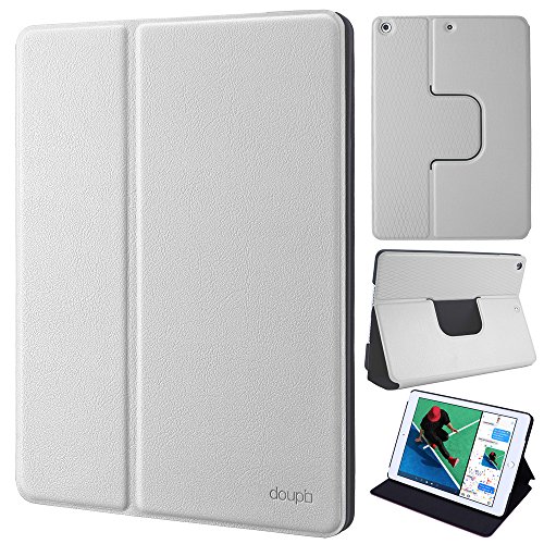 doupi FlipCase für iPad Air/iPad Air 2, Deluxe Schutzhülle Klappbar mit Smart Sleep/Wake Up Funktion Aufstellbar Ständer, weiß von doupi