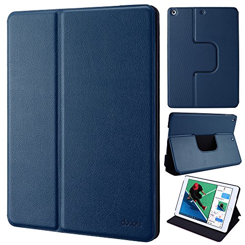 doupi FlipCase für iPad Pro 12,9 Zoll (2015/2017), Deluxe Schutzhülle Klappbar mit Smart Sleep/Wake Up Funktion Aufstellbar Ständer, darkblue von doupi