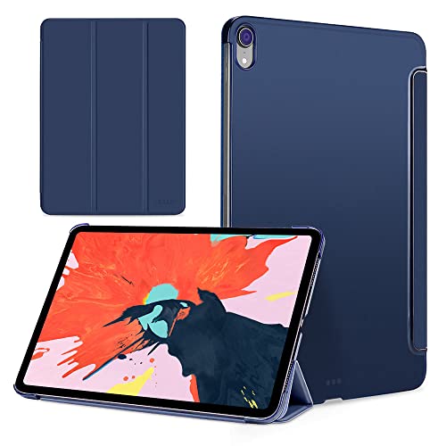 doupi FlipCase kompatibel mit iPad Pro 11 Zoll (2018), Deluxe Klapphülle mit Smart Sleep/Wake Up Funktion Aufstellbar als Ständer zum Videoschauen oder Schreiben, blau von doupi