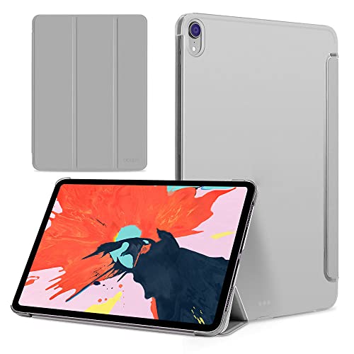 doupi FlipCase kompatibel mit iPad Pro 11 Zoll (2018), Deluxe Klapphülle mit Smart Sleep/Wake Up Funktion Aufstellbar als Ständer zum Videoschauen oder Schreiben, grau von doupi