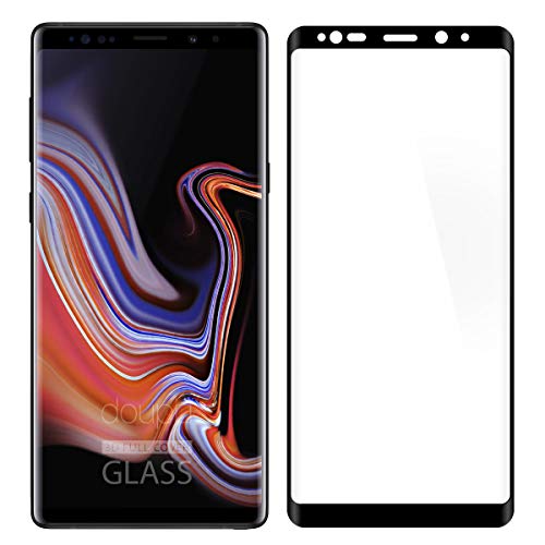 doupi FullCover Panzerfolie für Samsung Galaxy Note 9, Preimium 9H Hartglas HD Displayschutz Anti Kratzer Glas Schutzfolie, schwarz von doupi