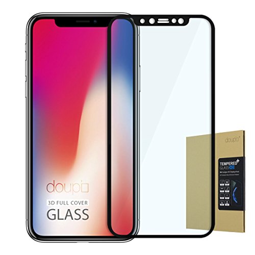 doupi FullCover Panzerfolie für iPhone 11 Pro (2019) / XS/X (5,8 Zoll), Preimium 9H Hartglas HD Panzer Display Schutz Glasfolie, schwarz von doupi