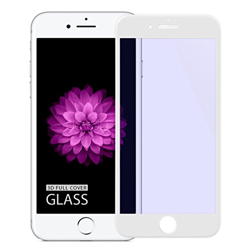 doupi FullCover Panzerfolie für iPhone 6 Plus / 6S Plus (5,5 Zoll), Preimium 9H Hartglas HD Displayschutz Anti Kratzer Glas Schutzfolie, weiß von doupi