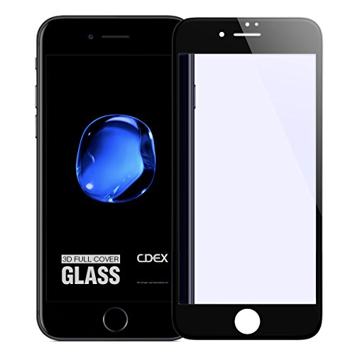 doupi FullCover Panzerfolie für iPhone 7 Plus (5,5 Zoll), Preimium 9H Hartglas HD Displayschutz Anti Kratzer Glas Schutzfolie, schwarz von doupi