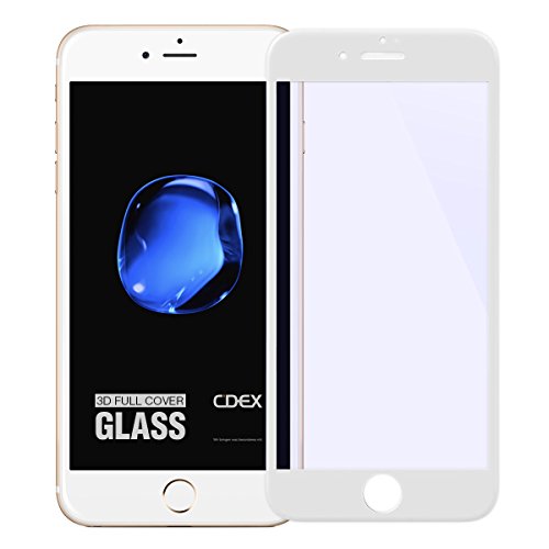 doupi FullCover Panzerfolie für iPhone 7 Plus (5,5 Zoll), Preimium 9H Hartglas HD Displayschutz Anti Kratzer Glas Schutzfolie, weiß von doupi