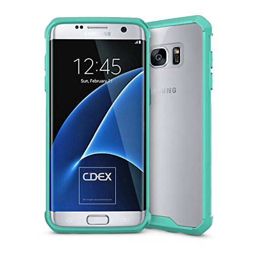 doupi PerfectFit AirClear Hülle für Samsung Galaxy S7 Edge, Crystal Clear Rückschale und Schutz Bumper Rahmen Case Cover, türkis von doupi