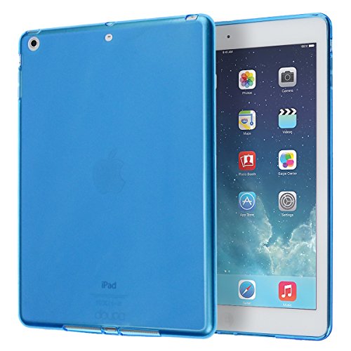 doupi PerfectFit Schutzhülle für iPad Air (1. Gen.), Matt Clear Design TPU Schutz Hülle Silikon Schale Bumper Case Schutzhülle Cover, blau von doupi
