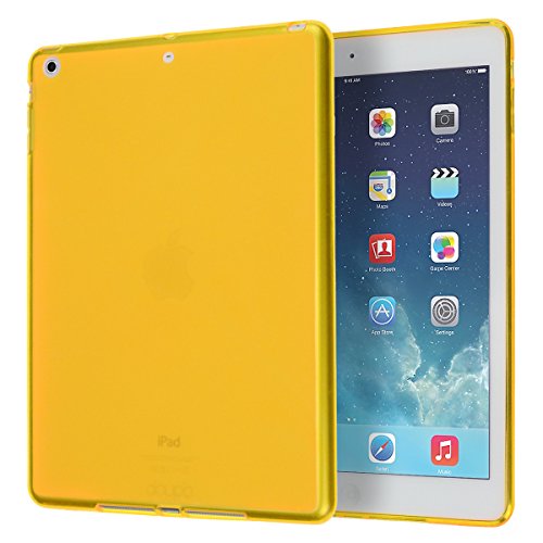 doupi PerfectFit Schutzhülle für iPad Air (1. Gen.), Matt Clear Design TPU Schutz Hülle Silikon Schale Bumper Case Schutzhülle Cover, gelb von doupi