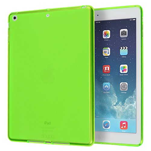 doupi PerfectFit Schutzhülle für iPad Air (1. Gen.), Matt Clear Design TPU Schutz Hülle Silikon Schale Bumper Case Schutzhülle Cover, grün von doupi