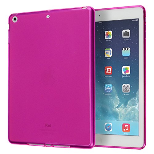 doupi PerfectFit Schutzhülle für iPad Air (1. Gen.), Matt Clear Design TPU Schutz Hülle Silikon Schale Bumper Case Schutzhülle Cover, pink von doupi