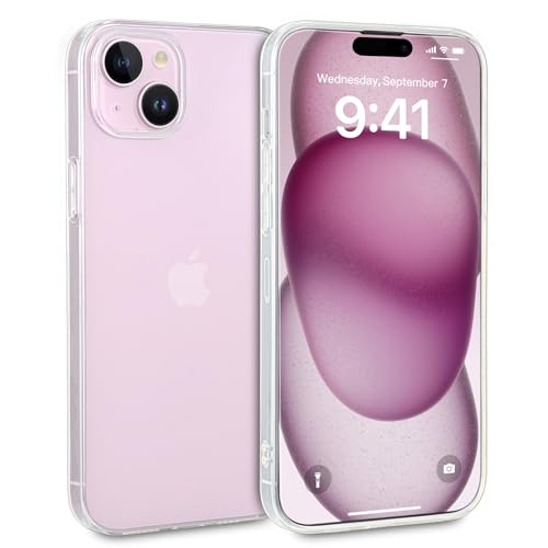 doupi PerfektFit Transparente Schutzhülle kompatibel mit iPhone 15 (6,1 Zoll) - Dünn, Clear, Kabelloses Laden Unterstützend, Super Slim Protective Cover, transparent von doupi