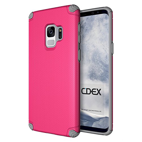 doupi Ultra Armor Hülle für Samsung Galaxy S9 Plus, Design Case Protector Bumper Schutz Schale Cover pink von doupi