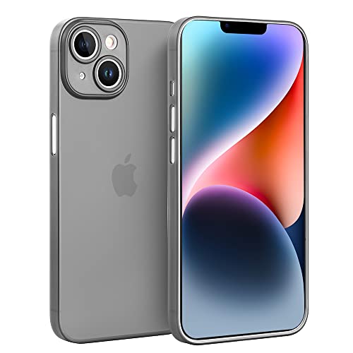 doupi Ultra Slim Hülle kompatibel mit iPhone 14 (6,1 Zoll), Ultra Dünn Fein Matt Case Handyhülle Cover, schwarz von doupi