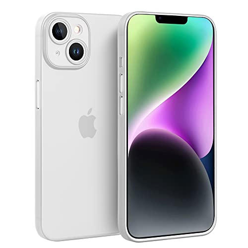 doupi Ultra Slim Hülle kompatibel mit iPhone 14 (6,1 Zoll), Ultra Dünn Fein Matt Case Handyhülle Cover, weiß von doupi