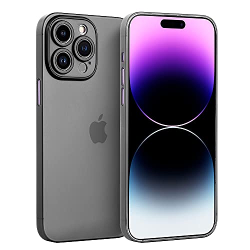 doupi Ultra Slim Hülle kompatibel mit iPhone 14 Pro (6,1 Zoll), Ultra Dünn Fein Matt Case Handyhülle Cover, schwarz von doupi