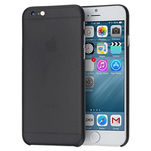 doupi UltraSlim Case für Apple iPhone 6 iPhone 6s ( 4,7 Zoll ) 4.7" FeinMatt FederLeicht Hülle Bumper Cover Schutz Tasche Schale Hardcase, schwarz von doupi