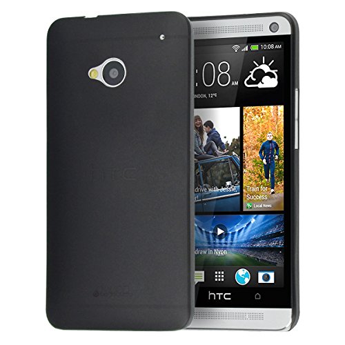 doupi UltraSlim Hülle kompatibel für HTC ONE (M8), Ultra Dünn Fein Matt Handyhülle Cover Bumper Schutz Schale Hard Case Taschenschutz Design Schutzhülle, schwarz von doupi