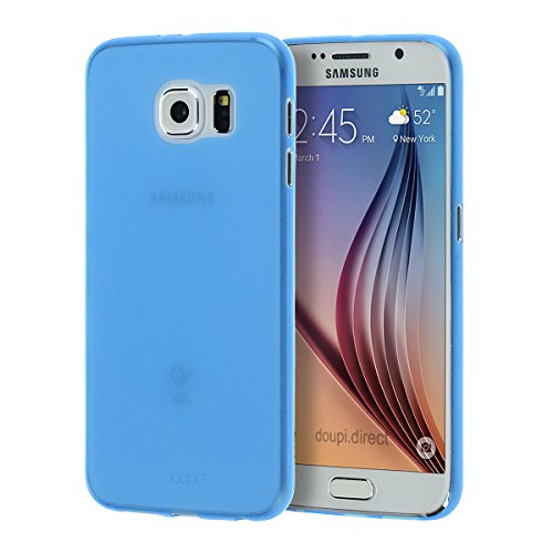 doupi UltraSlim Hülle kompatibel für Samsung Galaxy S6, Ultra Dünn Fein Matt Handyhülle Cover Bumper Schutz Schale Hard Case Taschenschutz Design Schutzhülle Hardcase, blau von doupi