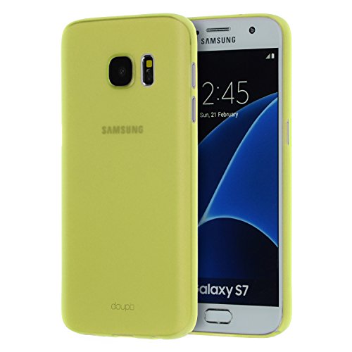 doupi UltraSlim Hülle kompatibel für Samsung Galaxy S7, Ultra Dünn Fein Matt Handyhülle Cover Bumper Schutz Schale Hard Case Taschenschutz Design Schutzhülle Hardcase, gelb von doupi