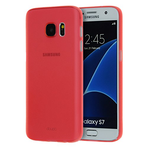 doupi UltraSlim Hülle kompatibel für Samsung Galaxy S7, Ultra Dünn Fein Matt Handyhülle Cover Bumper Schutz Schale Hard Case Taschenschutz Design Schutzhülle Hardcase, rot von doupi