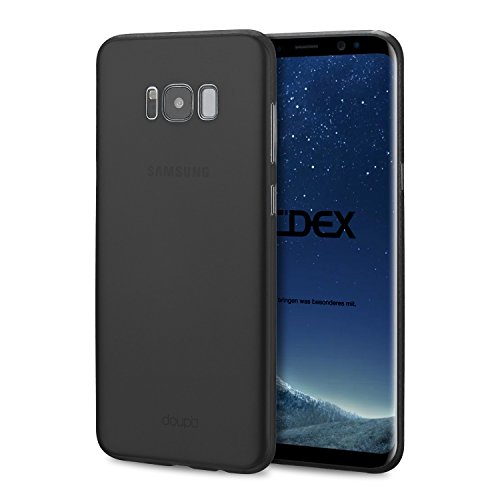 doupi UltraSlim Hülle kompatibel für Samsung Galaxy S8 Plus, Ultra Dünn Fein Matt Handyhülle Cover Bumper Schutz Schale Hard Case Taschenschutz Design Schutzhülle Hardcase, schwarz von doupi