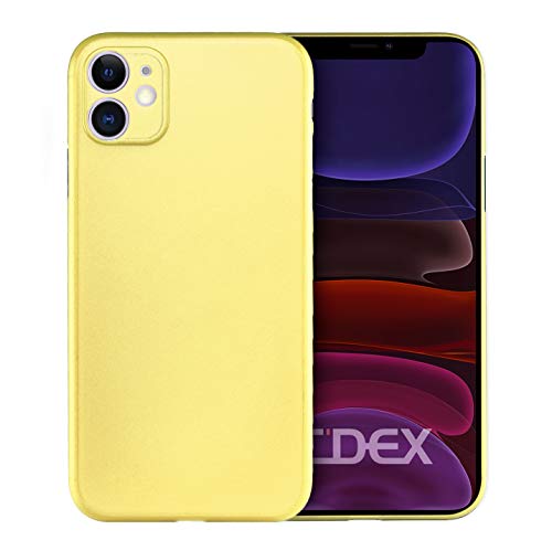 doupi UltraSlim Hülle kompatibel für iPhone 11 (6,1 Zoll), Ultra Dünn Fein Matt Handyhülle Cover Bumper Schutz Schale Hard Case Taschenschutz Design Schutzhülle, gelb von doupi