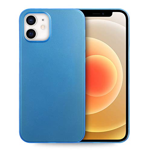 doupi UltraSlim Hülle kompatibel für iPhone 12 / iPhone 12 Pro (6,1 Zoll), Ultra Dünn Fein Matt Handyhülle Cover Bumper Schutz Schale Hard Case Taschenschutz Design Schutzhülle, blau von doupi