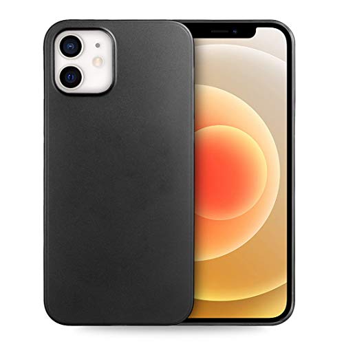 doupi UltraSlim Hülle kompatibel für iPhone 12 / iPhone 12 Pro (6,1 Zoll), Ultra Dünn Fein Matt Handyhülle Cover Bumper Schutz Schale Hard Case Taschenschutz Design Schutzhülle, schwarz von doupi