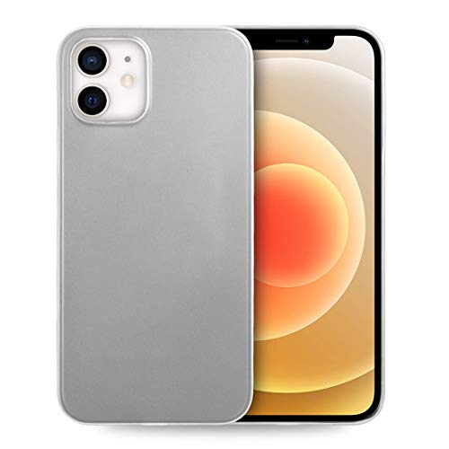 doupi UltraSlim Hülle kompatibel für iPhone 12 / iPhone 12 Pro (6,1 Zoll), Ultra Dünn Fein Matt Handyhülle Cover Bumper Schutz Schale Hard Case Taschenschutz Design Schutzhülle, weiß von doupi