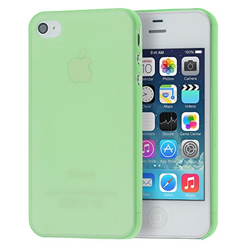 doupi UltraSlim Hülle kompatibel für iPhone 4 / 4S, Ultra Dünn Fein Matt Handyhülle Cover Bumper Schutz Schale Hard Case Taschenschutz Design Schutzhülle, grün von doupi