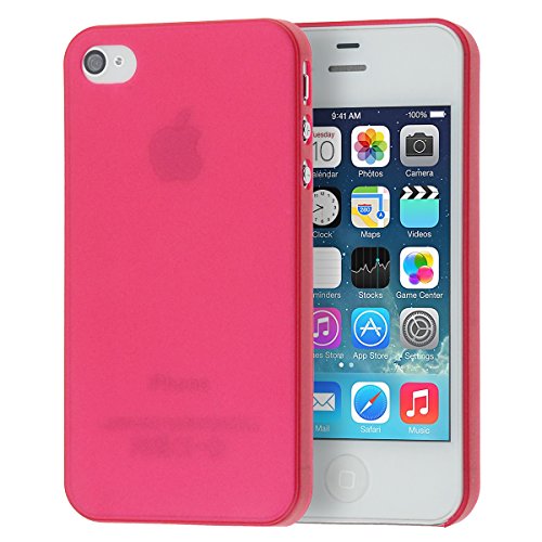 doupi UltraSlim Hülle kompatibel für iPhone 4 / 4S, Ultra Dünn Fein Matt Handyhülle Cover Bumper Schutz Schale Hard Case Taschenschutz Design Schutzhülle, rot von doupi