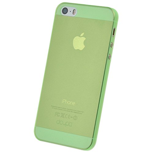doupi UltraSlim Hülle kompatibel für iPhone 5 5S SE, Ultra Dünn Fein Matt Handyhülle Cover Bumper Schutz Schale Hard Case Taschenschutz Design Schutzhülle, grün von doupi
