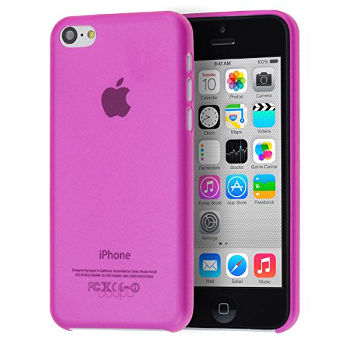 doupi UltraSlim Hülle kompatibel für iPhone 5C, Ultra Dünn Fein Matt Handyhülle Cover Bumper Schutz Schale Hard Case Taschenschutz Design Schutzhülle, pink von doupi