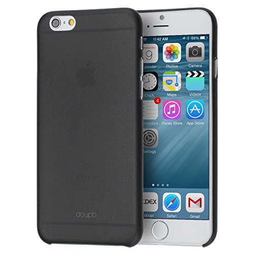 doupi UltraSlim Hülle kompatibel für iPhone 6 Plus / 6S Plus (5,5 Zoll), Ultra Dünn Fein Matt Handyhülle Cover Bumper Schutz Schale Hard Case Taschenschutz Design Schutzhülle Hardcase, schwarz von doupi